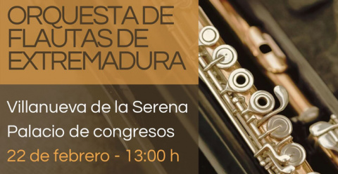 El Conservatorio Profesional de Música de Montijo estará representado en el concierto de la Orquesta de Flautas de Extremadura