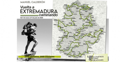 La Vuelta a Extremadura Caminando de Manuel Calderón pasará por las Vegas Bajas