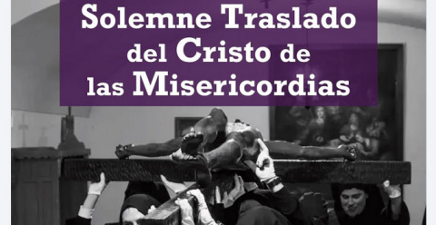 Solmene traslado del Cristo de la Misericordia en Montijo