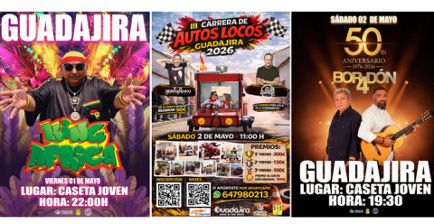 Guadajira celebra sus Fiestas de San José con los Autos Locos y los conciertos de King África y Bordón 4