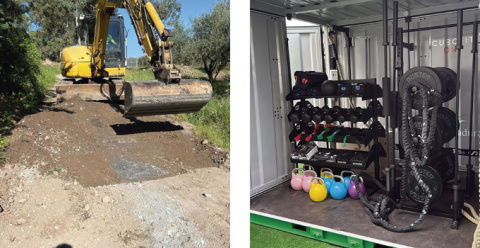 El Ayuntamiento de Montijo mejora  el camino  de la depuradora y estrena  el nuevo CuboFit para actividades deportivas