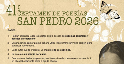 Se convoca el 41º Certamen de Poesías San Pedro